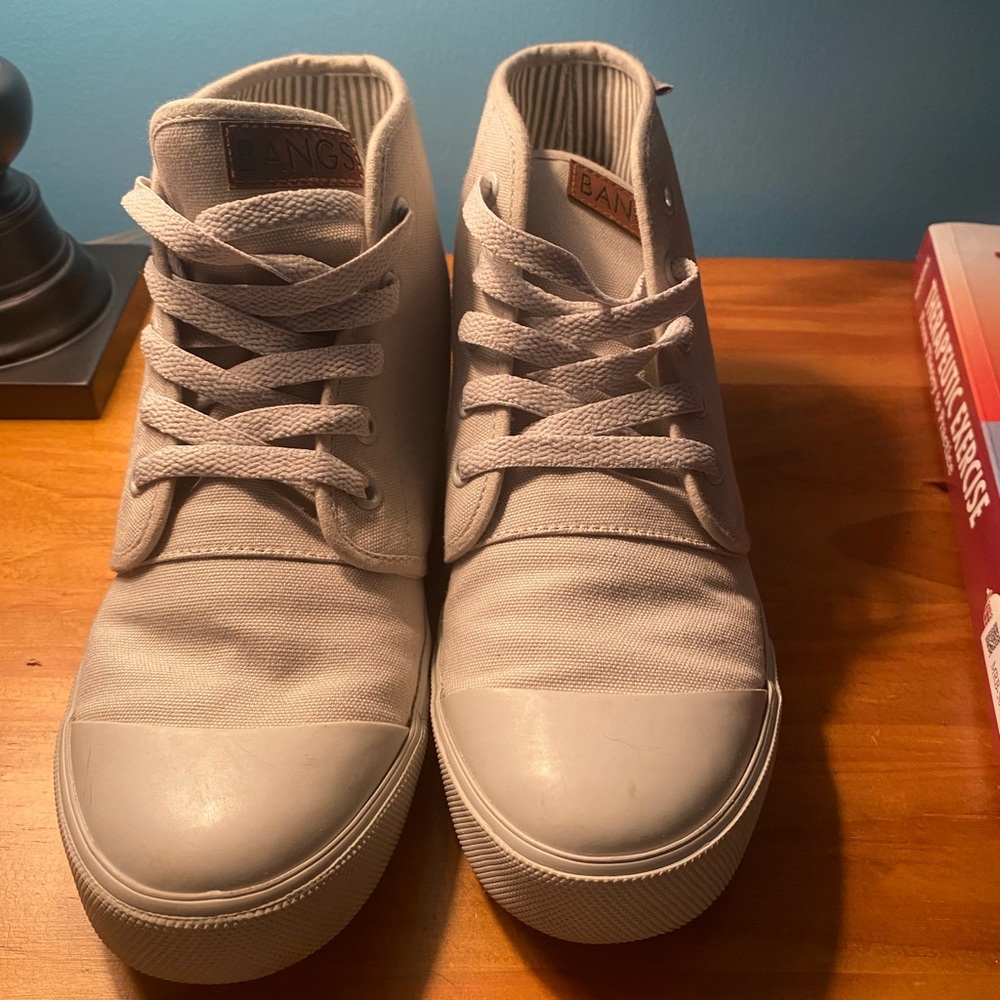 BANGS high top sneaker, London Fog - size 7